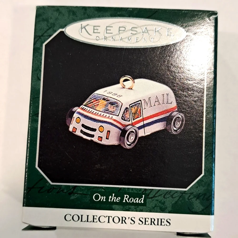 6 mini Hallmark car ornaments